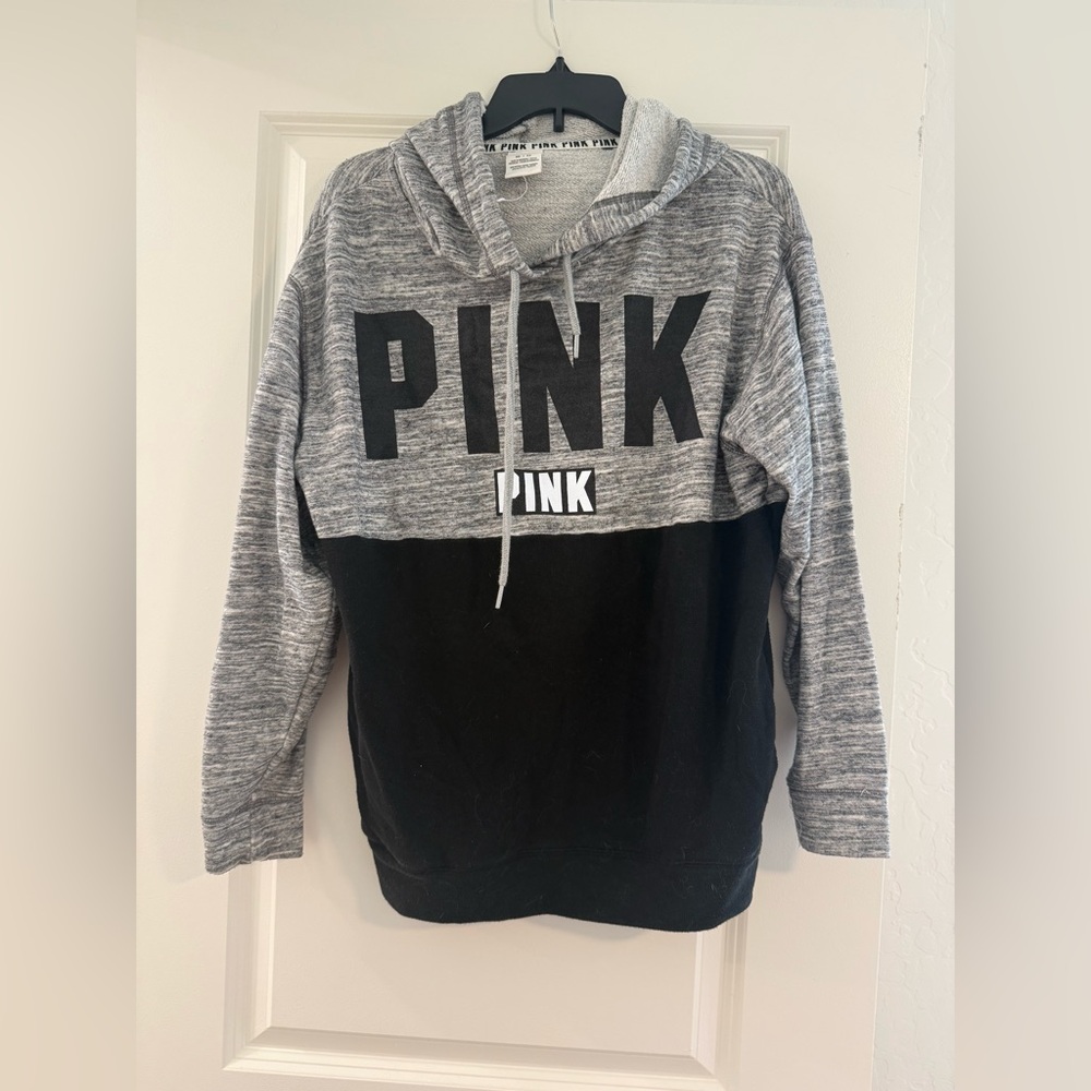PINK Victoria's Secret Gray & Black Pullover Sweatshirt